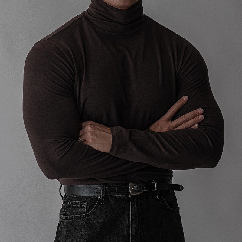 韩国代购柔软长袖高领T恤2件包邮