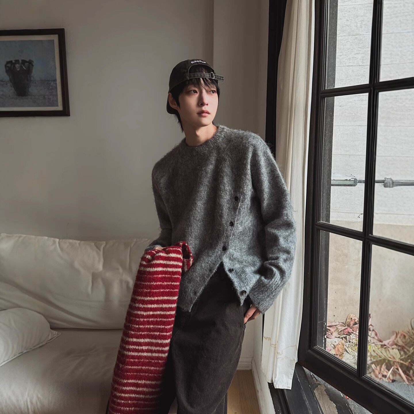 韩国代购男装秋冬小众针织衫毛衣