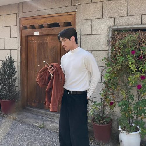 韩国代购高领打底针织衫男士毛衣