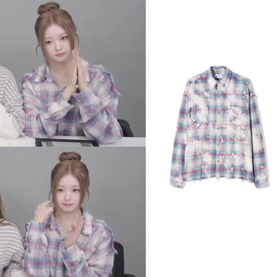 韩国代购漂白格子衬衫2件包邮