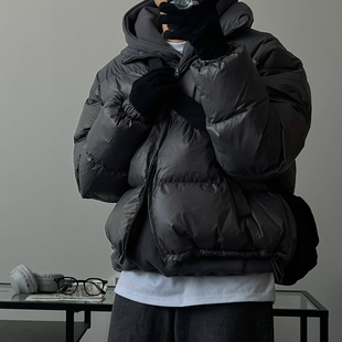 韩国东大门代购冬时尚蓬松立领百搭面包服休闲棉服夹克外套男棉衣