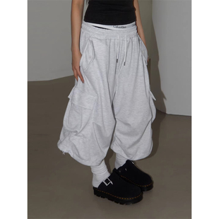 男女款 潮流个性 工装 痞帅可束脚七分休闲裤 韩国东大门代购 短裤 时尚