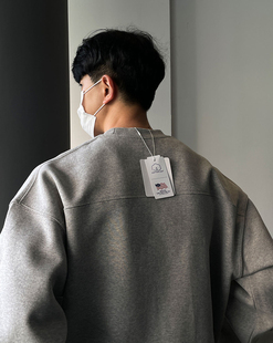 韩国东大门代购 LAINE高品USA拼接复合棉套头卫衣男运动上衣 春装