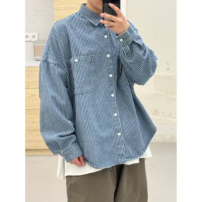 韩国代购高品休闲宽松长袖衬衫