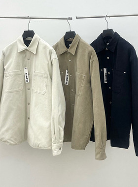 ANAN韩国东大门代购SLOWER高品灯芯绒绗缝衬衫夹克宽松版长袖外套