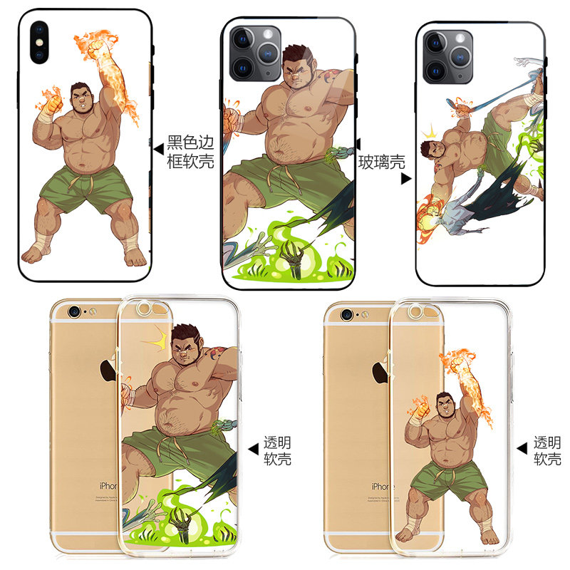 英熊胖熊壮熊安卓苹果漫画动漫原创透明软壳玻璃壳磨砂软壳手机壳