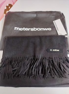 美特斯邦威黑色仿羊绒围巾披肩180cm*66cm