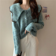 Real price haze blue soft glutinous sweater cardigan