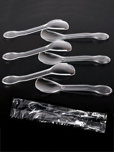 一次性塑料冰淇淋勺甜品台杯子小方勺子独立包装 酸奶果冻布丁勺