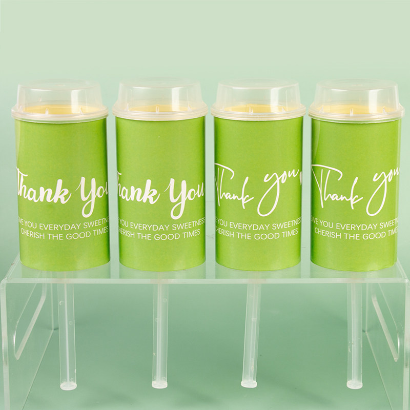 订婚宴甜品台蛋糕杯装饰绿色贴纸推推乐thank you小清新婚礼布置