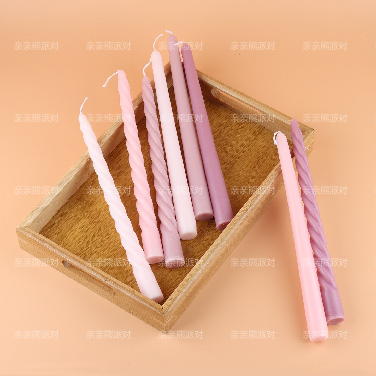 长条蜡烛简约氛围感装饰彩色杆蜡
