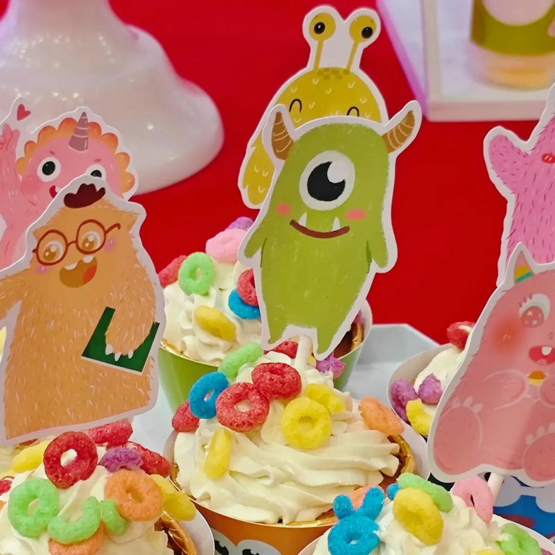 小怪兽甜品台装饰毛毛怪蛋糕插件