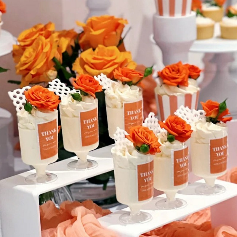 橙色开业甜品台装饰蛋糕插件贴纸