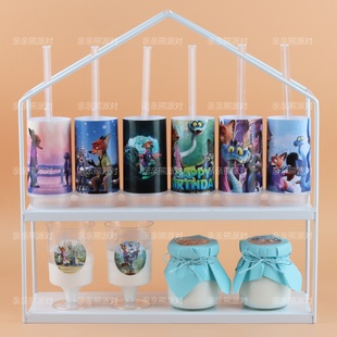 创意派对疯狂动物城主题朱迪尼克蛋糕装 饰插件生日卡通DIY摆件