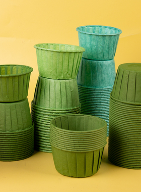 烘焙纸杯食品级无淋膜防油大号卷边玛芬杯纸杯蛋糕纸托绿色防油杯