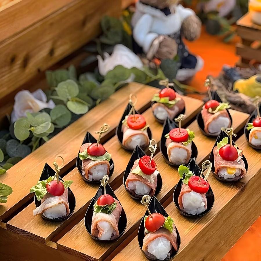 水滴勺塑料餐饮小碟一次性餐盒