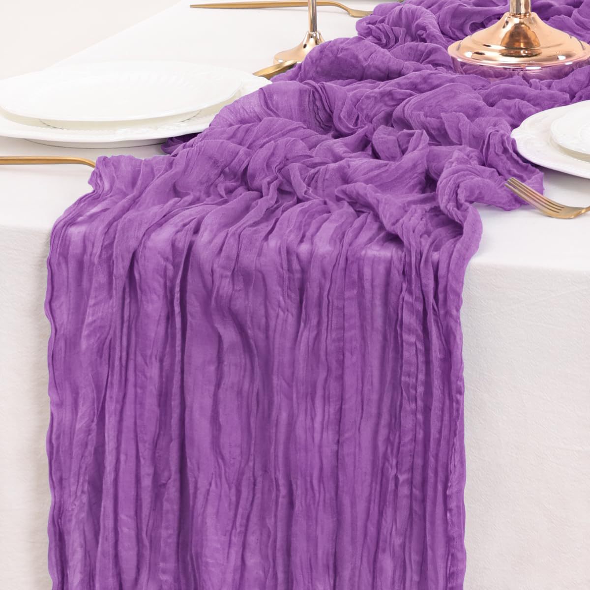 蕾丝桌旗法式甜品台宴会褶皱桌布