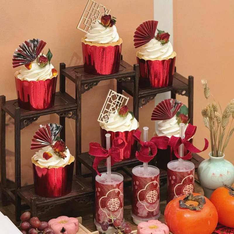 新中式婚礼甜品台双喜贴纸插件