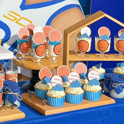 篮球小子主题生日布置篮球甜品台