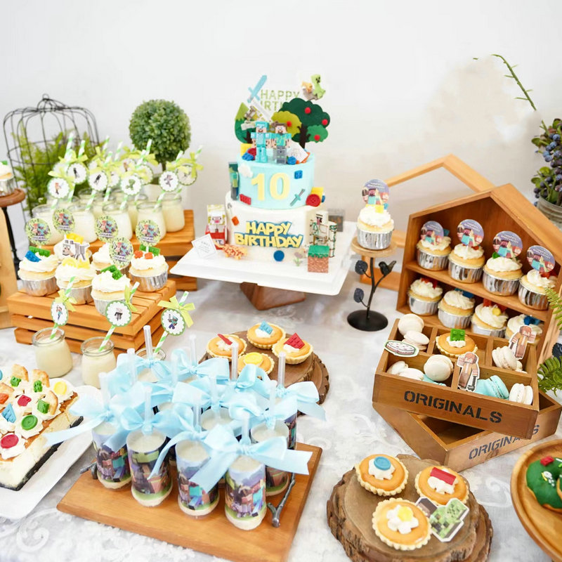 我的世界主题甜品台推推乐贴纸