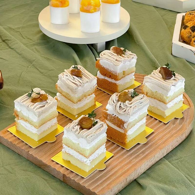 蛋糕底托长方形慕斯托切块蛋糕金色垫片烘焙西点小甜品底托金卡垫