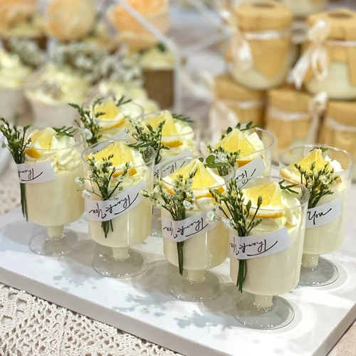 香槟色结婚订婚甜品台装饰纸杯蛋糕插塑料透明布丁杯慕斯杯贴纸