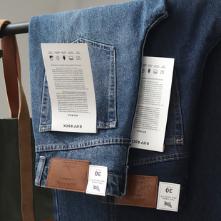 新款 复古阔腿休闲长裤 宽松直筒牛仔裤 美式 男原色水洗男士 2025春季