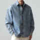 牛仔衬衫 重磅加厚美式 复古做旧水洗纯棉宽松廓形休闲长袖 外套男