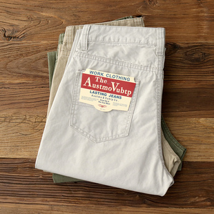 长裤 宽松直筒休闲裤 男美式 老爹百搭男士 复古水洗纯棉工装 春夏新款