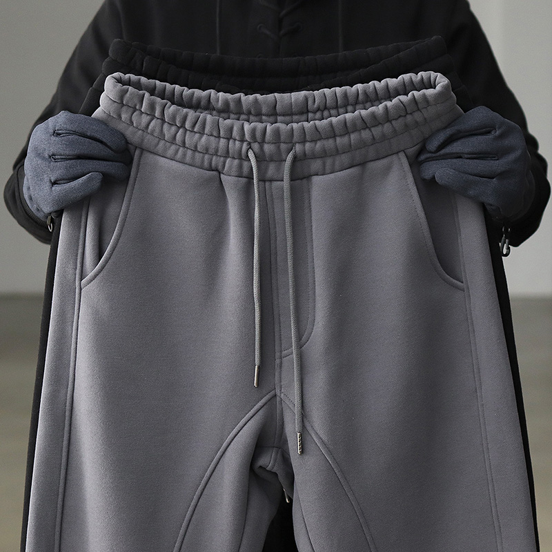 420g重磅摇粒加绒束脚休闲裤保暖