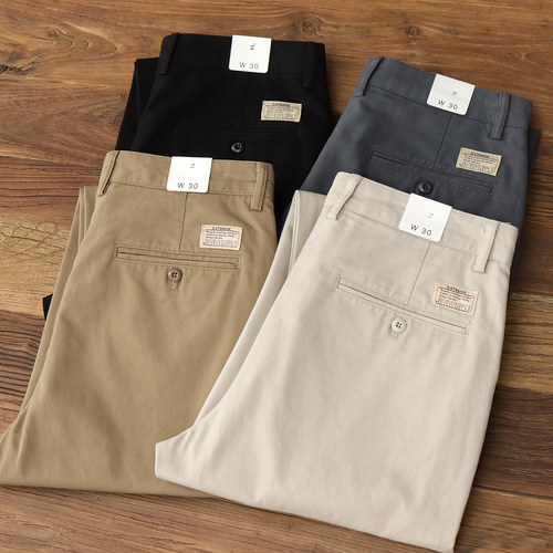 chinos双径斜纹简约直筒休闲长裤