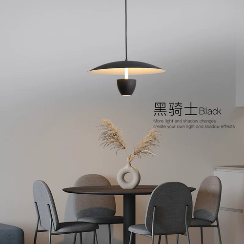 极简创意现代简约黑骑士岛台吧台餐厅卧室床头个性聚光飞碟吊灯