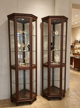 中古风珠宝首饰柜钢化玻璃商业展柜店铺展示柜样品陈列柜乐高柜