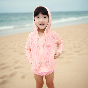 儿童防晒衣轻薄透气男女小孩青少年速干亲子沙滩衣罩衣大码 空调衫