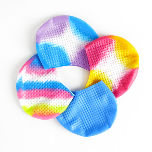 女士长发专用泳帽渐变彩色硅胶大童成人游泳帽滑颗防滑防水泳帽