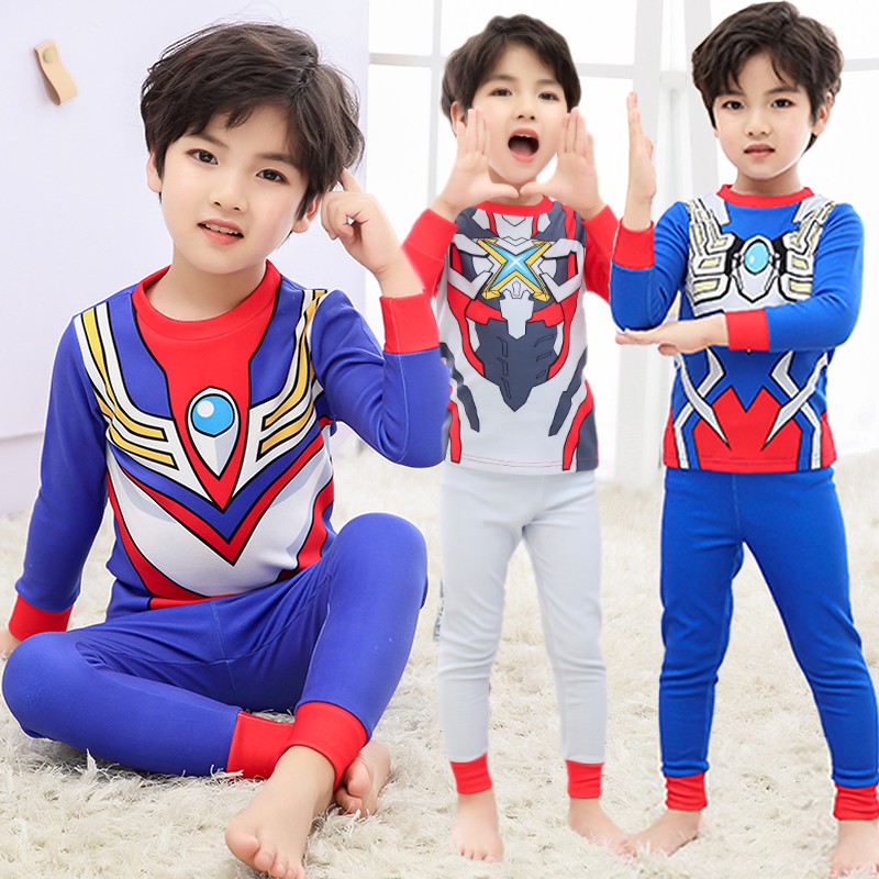 正版奥特曼春秋男纯棉卡通家居服