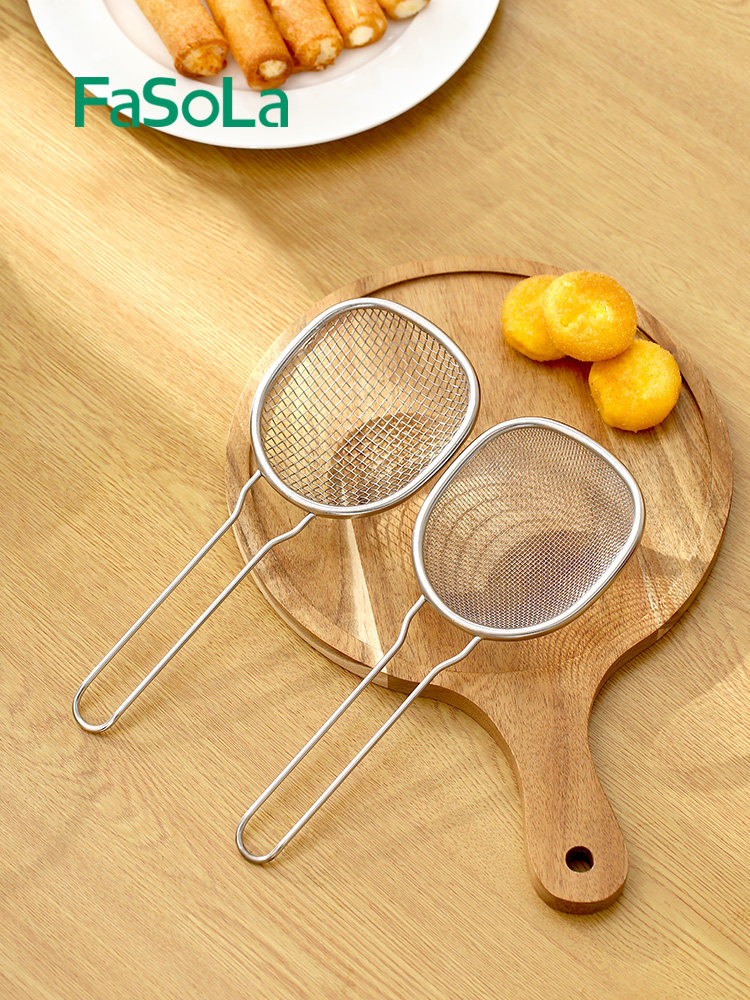 日本FaSoLa密网漏勺304不锈钢油炸过滤网饺子疙瘩汤专用火锅厨房