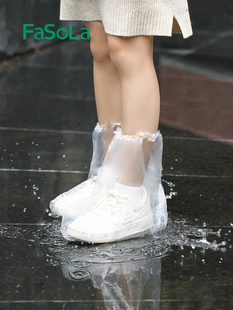 日本FaSoLa一次性雨鞋 套防滑防水透明加厚耐磨成人雨天户外脚套