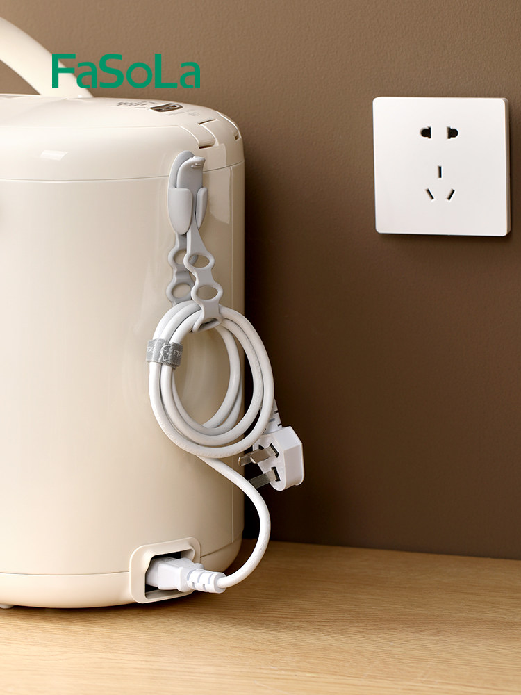 日本FaSoLa厨房绕线器电器理线器固定器电源线硅胶收纳整理神器,收纳整理,理线器/集线器/绕线器,淘宝优惠券,粉丝福利购,淘宝优惠卷