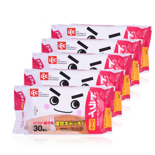 日本LEC正品丽固静电除尘纸木地板拖地拖把纸巾清洁吸尘干巾5包装