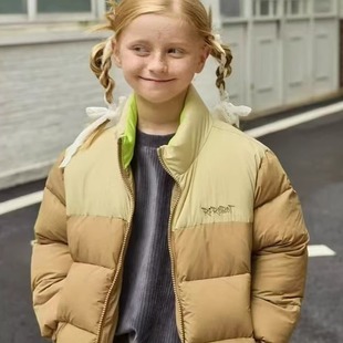 160码 蓝狗城堡出口韩国高端品牌男女童新款 拼色羽绒服110