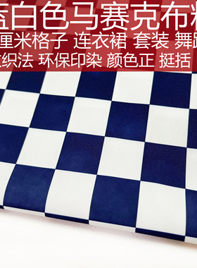 ins网红蓝白棋盘格撞色桌布书桌餐桌家居西餐厅民宿软装背景布
