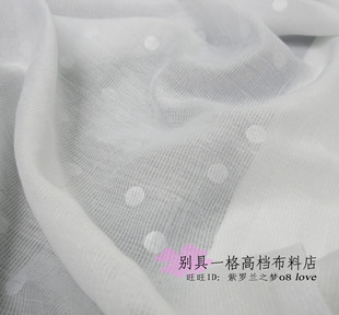 处理清仓时尚白底水玉点仿真丝雪纺纱布料仙女装雪纺棉裙面料窗纱