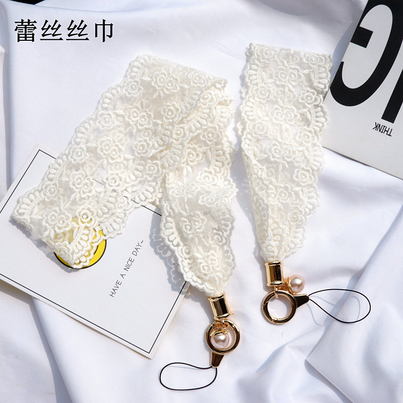 高品质蕾丝材质珍珠手绳手机挂绳