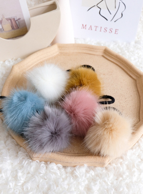 熙熙酱日本LATTI同款人造毛仿狐狸毛球蓬松可爱AE风少女感发圈