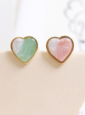 熙熙酱日本RILI风LATT家可爱爱心少女醋酸板材开口戒指一件包邮