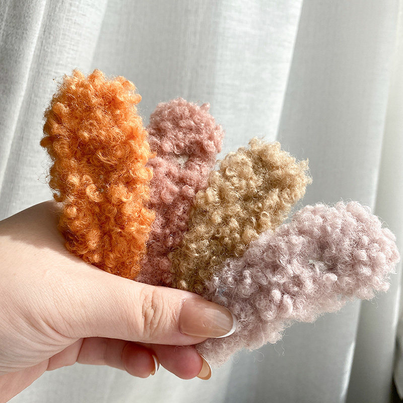 熙熙酱可爱赵露思毛绒发夹边夹少女顶夹刘海夹子头饰泰迪卷毛发卡