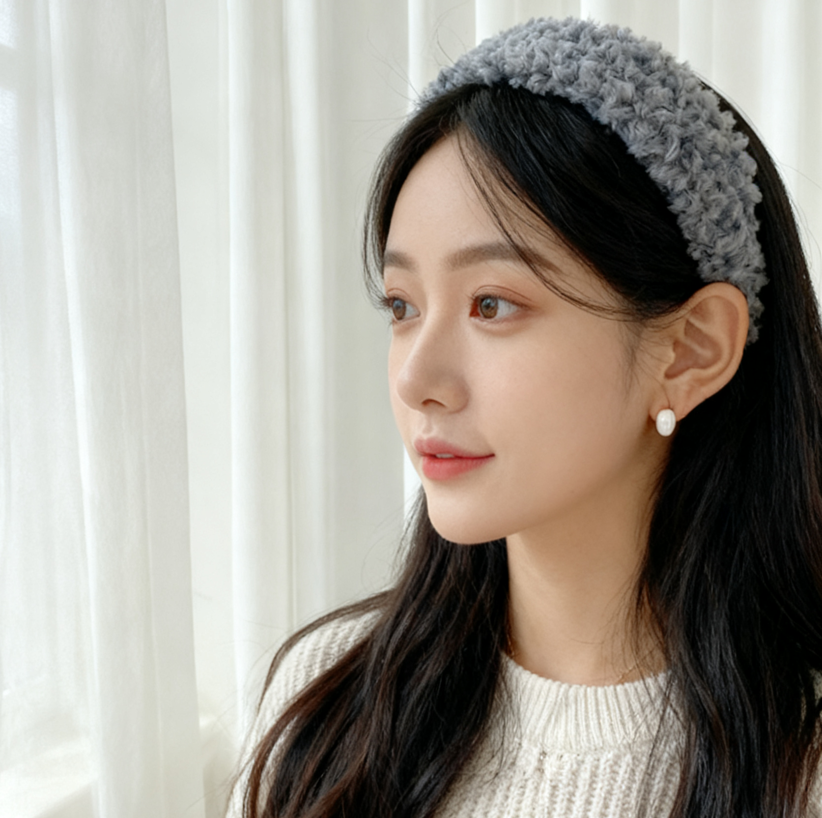 【秋冬】羊羔泰迪卷毛发箍秋冬高级感保暖头箍发捆高颅顶毛绒头饰