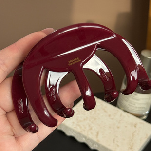 【安哥拉红】大发量加厚醋酸镂空抓夹简约金标鲨鱼夹辅助齿夹头饰