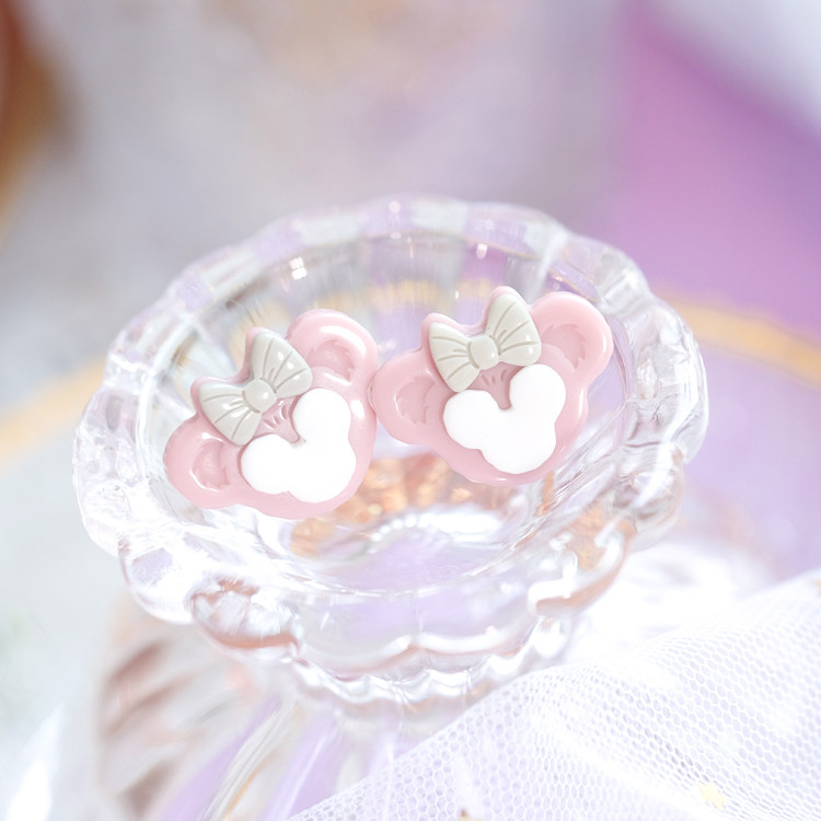 熙熙酱duff~可爱造型日系迪斯奈软妹风日系红人款粉色系耳钉耳夹